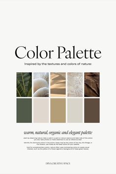 the color palette book is open and showing different shades of brown, beige, and white