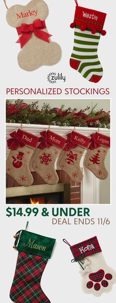 Sign up to shop personalized Christmas decor, $14.99 & under. Deck the halls with personalized stockings for the whole family. Deal ends 11/6. Personalized Christmas Decor, Under Deck, Fair Projects, Personalized Stockings, Xmas Stockings, Christmas 2017, Christmas Sewing, Craft Fair, Deck The Halls