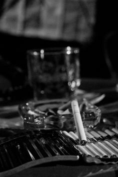 black and white photograph of table setting with utensils