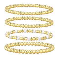 PRICES MAY VARY. 💗Exquisite Design💗：Gold beaded bracelets set containing small bead bracelets,larger bead bracelet,bead bracelet and devil bead bracelet.Gold beaded bracelets for women showcase a harmonious blend of classic sophistication and contemporary flair, reflecting light.This gold bead bracelets are in trendy. No matter gathering or daily wear, you are charming. 💗High Quality Material💗：These gold bracelet stack are made of high-quality copper, hypoallergenic, lead-free, and nickel fr Gold Stretch Bracelet, Small Bead Bracelet, Gold Bracelets Stacked, Dainty Gold Bracelet, Gold Bracelet For Women, Ball Bracelet, Gold Bead Bracelets, Stackable Bracelets, Elastic Bracelet