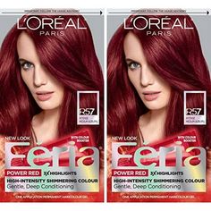 With L'Oreal Paris feria, what you see is the shimmer. Multi-faceted shimmering color with 3x highlights delivers intensified brilliant results. Inspired by fashion, feria offers a twist on the traditional and gives edgy hair colors from bright red, platinum blonde, rose gold, and metallic brown, to blue-black hair color, these hair dye kits will transform your hair. Feria's prismatic color spectrum is custom-blended by L'Oreal Paris master colorists for bold, head-turning shades, with no appoin Auburn Hair Dye, Feria Hair Color, Medium Auburn Hair, Deep Black Hair, Blue Black Hair Color, Edgy Hair Color, Covering Gray Hair, Light Blonde Hair, Temporary Hair Color