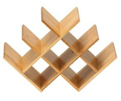 four wooden shelves stacked together on top of each other in the shape of an x