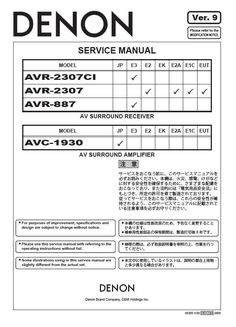 the service manual for denon avr - 209 / avr - 381