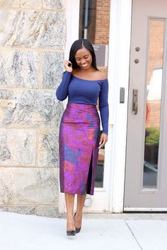 Chitenge Outfits, Modest Casual Outfits, Pencil Skirt Casual, African Print Skirt, Fashion Feminine, African Inspired Clothing, Outfit Top, Classy Dress Outfits, Floral Jacquard