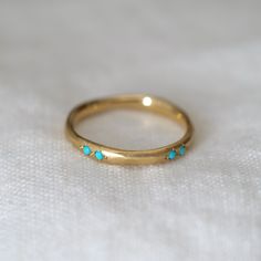 Delicate Wavy Band - Turquoise Pairs-MM Fine Rings-Marisa Mason Jewelry-Marisa Mason Turquoise Ring Simple, Turquoise And Gold Rings, Gold And Turquoise Jewelry, Flat Engagement Rings, Flush Ring, Gold Turquoise Ring, Turquoise Diamond Rings, Turquoise Engagement Ring, Turquoise Wedding Band