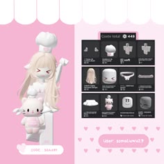 an image of a website page with dolls and accessories on the front, and in the back there are instructions for how to use them