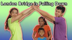 two children are holding their hands together with the words london bridge is falling down