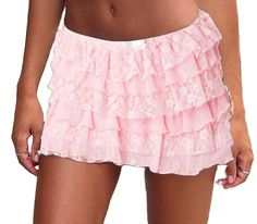 PRICES MAY VARY. ❤Material: Lace short skirt for women is made of polyester material, lightweight, safe to skin and easy to wash. No worrying that it will do harm to your skin. ❤Feature: Womens lace flirty skirt, sexy low waist flowy pleated mini skirts, floral lace embroidery micro skater skirts, lace up bandage, lettuce trim, solid color, low rise stretch ruched aline skirt, handkerchief hem short skirts. Very fashionable! ❤Size: S, M, L, XL. Please refer to our size chart before your ording. Pumpkin Pants, Skirt Tutu, Ruffle Bloomers, Harajuku Women, Lace Trim Shorts, Lace Layers, Bloomers Shorts, Y2k Fairy, Dance Shorts