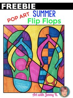 a poster for the freebie pop art summer flip flops