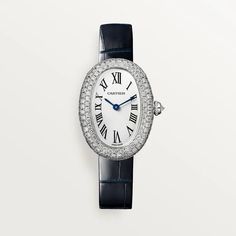 CRWJBA0015 - Baignoire watch - Small model, quartz movement, white gold - Cartier Beaded Crown, Cartier Watch, Forever Jewelry, Full Look, Gold Case, Bezel Diamond, White Dial, Watch Collection, High Jewelry