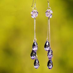 Be true to your inner sparkle. Our Teardrop Crystal earrings showcase a triple strand of chains punctuated with eye-catching faceted Austrian crystals. Pair these with our Teardrop Crystal Necklace for a sparkly evening duet.   Product ID: JW5459   Material: 925 silver, Austrian crystals   Color: Purple, Rainbown, Black   Length: 3.2 inches   Choice of rainbow, purple or ebony   Package list: 1 pair of earrings   The perfect finish to your little black cocktail dress www.ccovv.com Dainty Jewelry Necklace, Earrings Hanging, Crystal Teardrop Earrings, Evil Eye Necklace Gold, Abstract Earrings, Crystal Dangle Earrings, Apollo Box, Cool Ideas, Evil Eye Jewelry