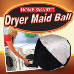 Dryer Maid Ball removes lint and pet hair from clothes, sheet and towels as they tumble in dryer and sends it to the lint trap for easy disposal! Cat hair, dog hair, lint gone. Remove Lint, Dryer Balls, Lint Remover, Pet Hair Removal, As Seen On Tv, Static Electricity, Cat Hair, How To Make Clothes, Reduce Wrinkles