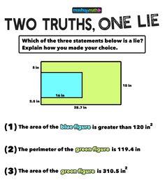 two truths, one life worksheet for students to practice their math skills