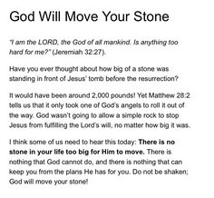 a poem with the words god will move your stone