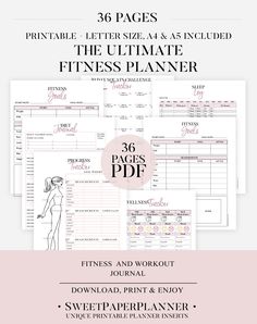 the ultimate printable fitness planner for women and men, includes three pages to help you plan