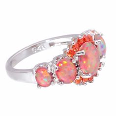 Mexican Fire Opal Garnet Silver Ring Wedding Ring Styles, Mexican Fire Opal, Fire Opal Ring, Boost Productivity, Green Opal, Pretty Rings, Garnet Rings, Lovely Jewellery, Sea Glass Jewelry