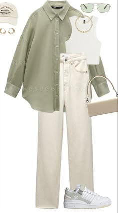 White Pants Outfit, Hijabi Outfits Casual, Everyday Fashion Outfits, Neue Outfits, Casual Day Outfits, Looks Street Style, Easy Trendy Outfits, 가을 패션, Casual Style Outfits