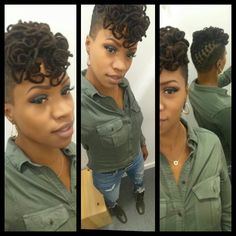 Curly Locs with tapered side Locs Styles With Shaved Sides, Tapered Locs, Locs With Shaved Sides, Short Haircut Styles For Women, Curly Locs, Braids With Shaved Sides, Sister Locks, Natural Hair Twist Out, Tapered Sides