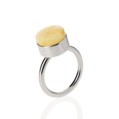 MARCIPANO ring - unique touch to your style. Baltic amber and architectural shapes will make a statement! #MONDRI #Jewelry #SilverJewelry Modern Yellow Ring With Polished Finish, Modern Yellow Rings With Polished Finish, Modern Amber Oval Ring, Modern Yellow Baltic Amber Jewelry, Amber Ring Gold, Architectural Shapes, Amber Ring, Amber Stone, Amber Jewelry