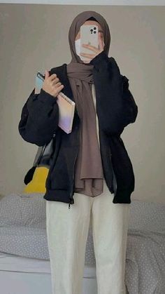 Muslim Style Outfits, Hijab Style Outfits, Hijabi Aesthetic Outfits, Aesthetic Hijabi Outfits, Hijab Outfit Ideas, Cute Hijabi Outfits, Outfit Ideas Hijab, Outfit Hijab Casual, Estilo Hijab