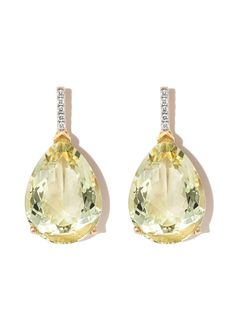 14kt yellow gold amethyst stone pavé-set diamonds claw/prong setting for pierced ears These earrings come as a pair. Claw Prong, Demi Fine Jewelry, Earrings In Gold, Diamond Drops, Diamond Drop Earrings, Green Amethyst, Fine Earrings, Gold Drop Earrings, Amethyst Stone