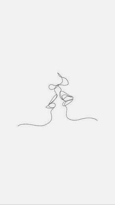 a single line drawing of a woman's face with her hair blowing in the wind