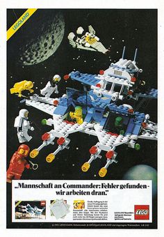 an advertisement for the lego space station