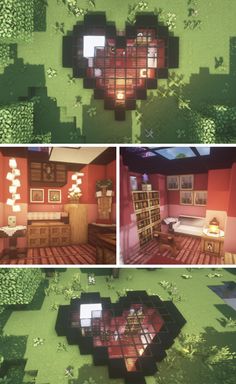 the inside of a heart shaped room in minecraft