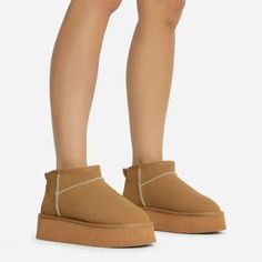 These Cute Ugg Looking Booties, Are Ego Lemoande Brand. There As Comfy, And There Warm For This Cold Weather. Only Limited Sizes. Runs A Size Smaller! -Color Chestnut, Tan, Whiskey -Platform Sole -About 2" Platform -Fuzzy Inside -Low Rise (About 3 1/2") Columbia Boots, Coach Rain Boots, Pink Cowboy Boots, Ugg Ultra Mini, Ego Shoes, Ugg Boot, Ugg Tasman Slippers, Sperry Women's, Ugg Classic Short