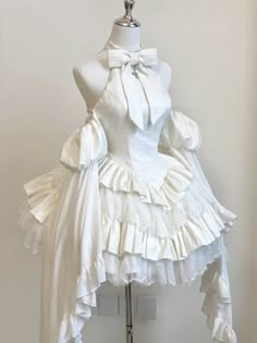 Japanese Lol Fashion, Cute Angel Outfit, Short Frilly Dress, Moon Based Outfits, Cute Aesthetic Outfits Korean, Vtuber Hairstyles, Cute Clothes Design, Cute Cosplay Outfits, Types Of Outfits Style