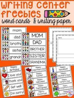 the writing center worksheets and activities for kids to use with their own words