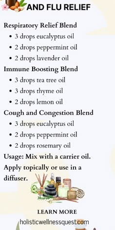 Say goodbye to cold and flu symptoms with these powerful essential oil blends! 🌿💧 Whether you need essential oils for cold season or essential oils for cough, we’ve got you covered. Click to discover the best blends for fast relief! ➡️ Cough Oil Diffuser Blend, Essential Oil Diffuser Blend For Colds, Essential Oil Blends For Stuffy Nose, Essential Oil Sayings, Immune Boosting Oil Blends, Coughing Diffuser Blend, Making Essential Oils At Home, Oils For Colds Diffuser, Fever Reducing Essential Oils