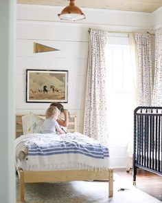 Love the versatility of the Jenny Lind Crib, the charcoal colour adds so much to this space! photo by @laybabylay instagram crib available at ella + elliot Toronto Contemporary Kids Bedroom, Childrens Bedroom Lighting, Child Bedroom, Jenny Lind, Floor Lamp Bedroom, Kid Rooms, Mid Century Modern Bedroom, Children's Bedroom