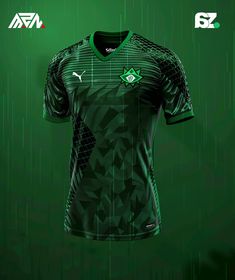 the soccer jersey is green and black