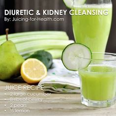 Diuretic and Kidney Cleansing | Juicing For Health Kidney Detox Cleanse, Kidney Detox, Healthy Kidneys, Detox Juice Recipes, Kidney Cleanse, Juicer Recipes, Teeth Health, Metabolism Booster, Healthy Juice Recipes