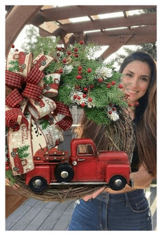 😍This is a perfect wreath on your front door for christmas or hang it anywhere inside your house ~ Christmas Red Truck Wreath, Door For Christmas, Red Truck Wreath, Truck Wreath, Christmas Red Truck, Christmas Red, Red Truck, Christmas Sale, Christmas Wreath