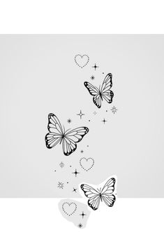 August Butterfly Tattoo, Butterfly Tattoo With White Highlights, Butterfly And Stars Tattoo Design, Butterfly Hand Tattoo Stencil, Butterfly Trail Tattoo, Butterfly Tattoo Back Of Arm, Three Butterflies Tattoo, 3 Butterfly Tattoo, Butterfly Arm Tattoo