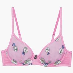 Savage X Fenty Tulle Unlined Bra Jeweled Attachment Never Worn Pink Sheer Bra For Spring, Sheer Pink Bra For Spring, Spring Sheer Pink Bra, Summer Pink Bra With Lined Body, Sheer Pink Bra For Summer, Feminine Summer Bra With Padded Cups, Summer Mesh Bra, Unlined Bra, Savage X Fenty