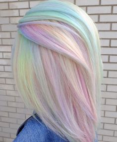 Pastel Rainbow Hair, Holographic Hair, Hair Colour Design, Pulp Riot Hair Color, Pulp Riot Hair, Rainbow Hair Color, Creative Hair Color