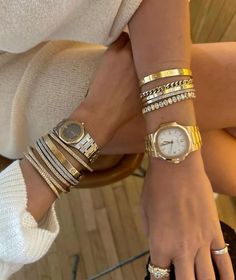 Mixed Metal Bracelet Stack, Gold Bracelets Stacked, Mixed Metal Bracelets, Luxe Jewelry, Luxury Bracelet, Mixed Metal Jewelry