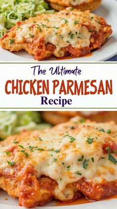 Looking for a dinner that's crispy on the outside, tender on the inside, and loaded with gooey cheese? This Ultimate Chicken Parmesan is exactly what you've been craving. Baked to perfection with marinara sauce and mozzarella, it’s comfort food that will have your family begging for more!  #ChickenParmesan #ComfortFood #CrispyChicken #CheeseLovers #EasyDinner #FamilyMeals #ItalianCuisine Chicken Parmesan Freezer Meal, One Dish Chicken Parmesan, Baked Chicken Parmigiana, Chicken Parmesan Gnocchi Bake, Dinner With Chicken Healthy, Good Easy Dinner Recipes Simple, Dinner Ideas In The Oven, Good Dinner For Two, Best Parmesan Chicken Recipe