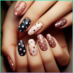 Looking for a gorgeous new color for your next mani? Check out our list of forest green nails and nail designs to elevate your style in 2024! Nail Designs Polka Dot, Dot Nails, Yellow Nails Design, Cute Nails For Fall, Seasonal Nails