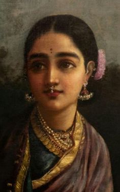 a painting of a woman with jewelry on her neck