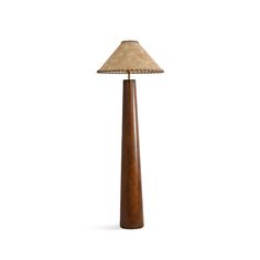 a lamp that is on top of a wooden pole with a light bulb in the middle