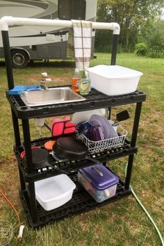 an outdoor camping sink with the words build your own camping sink