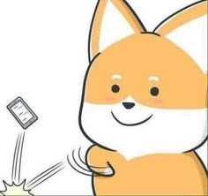 an image of a cartoon fox with a cell phone in its hand and the caption that says,