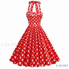 Lasaky - Polka Dot Vintage Off-shoulder Dress with Cinched Waist and Lace Trim for a Stylish Picnic Outing with Sisters Sunday Clothes, Great White, Cinched Waist, Put On, Off Shoulder Dress, Lace Trim, Shoulder Dress, Polka Dot, Off Shoulder