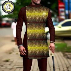 African Suits for Men Single Breasted Printed Blazer and Pants 2 Piece Set Dashiki Outfits Ankara Attire for Wedding A2316019 - AliExpress Attire For Wedding, African Suits, African Male Suits, Dashiki Outfit, Costume Africain, African Suit, African Wear Styles For Men, Latest African Men Fashion, African Dresses Men