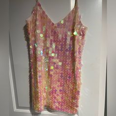 Brand New With Tags Hours Dress Pink Sequin No Missing Sequins As Far As I Can Tell!! They Flip Sometimes But I Tried To Take A Video To Show!! So Pretty But I Went With A Different Look! Size Small Pink Sequin, I Can Tell, Dress Pink, Sequin Dress, So Pretty, A Video, I Tried, Pink Dress, Sequin