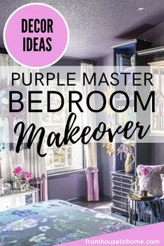 Dark Purple, White And Gold Master Bedroom | Bedrooms Lavender Home Decor, Purple Ceiling, Lavender Bedroom, Purple Bedroom Decor